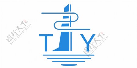蓝色帆船标志logo