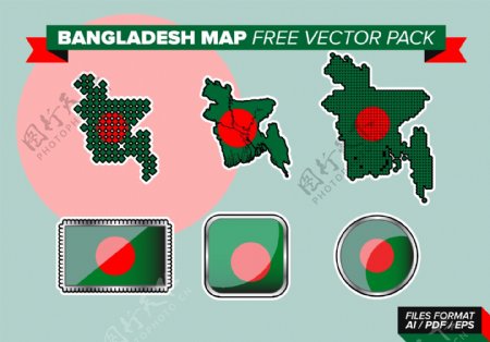 孟加拉地图免费矢量包