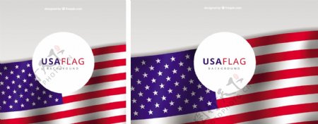 写实风格美国国旗背景矢量设计素材