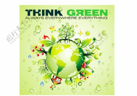 绿色地球设计元素矢量图素材