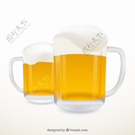 泡沫啤酒设计矢量素材图片