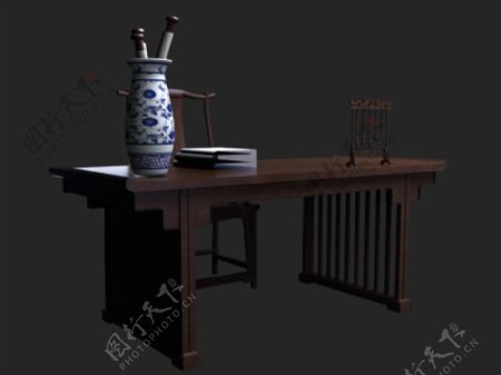 富有艺术气息的中式书桌