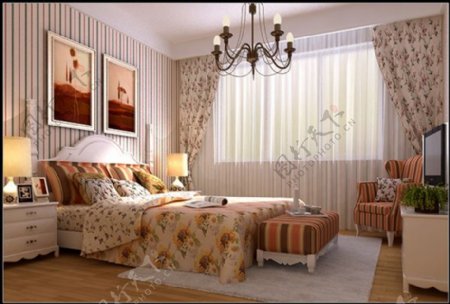 温馨风格卧室模型