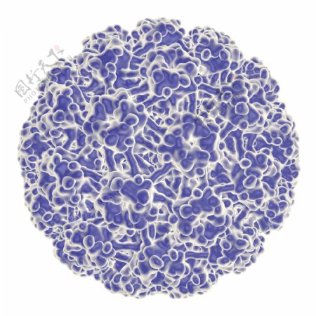 蓝色的癌细胞病毒图片