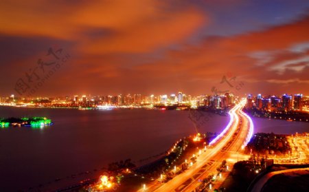 苏州工业园区金鸡湖大桥夜景图片