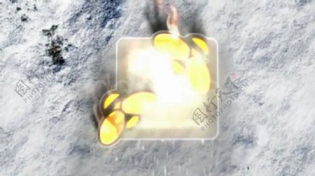 冰块融化火焰燃烧Logo展示