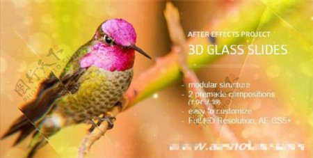 优雅玻璃质感相册动画模板AE模板