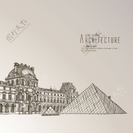 Louvre博物馆手绘