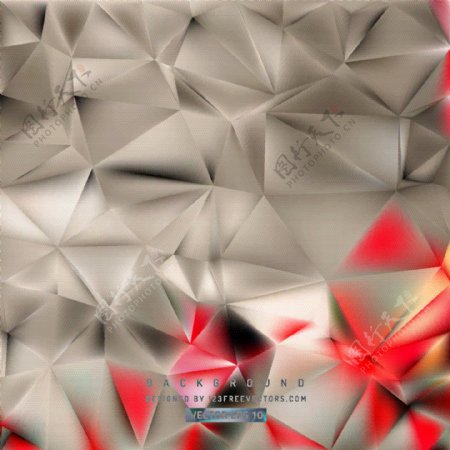 抽象红灰度多边形三角图案背景