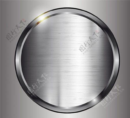 银色圆形金属背景矢量素材图片
