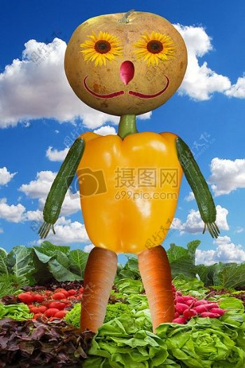 蔬菜组成的玩偶