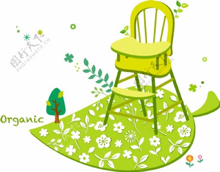 绿色婴儿椅