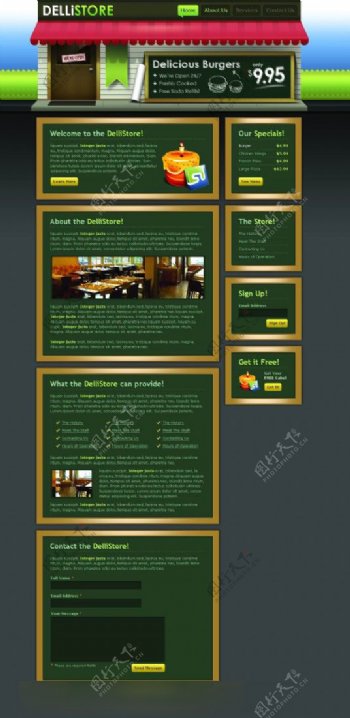 欧美绿色系网站界面设计