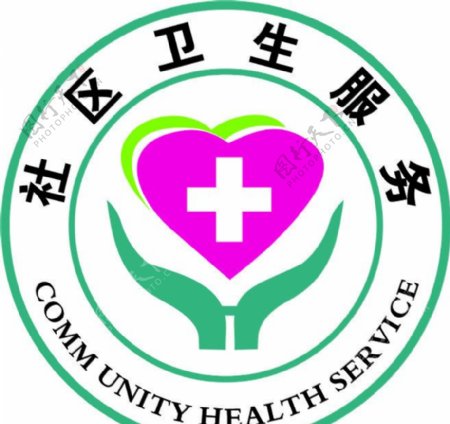 社区卫生服务矢量标志
