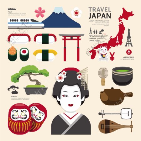 20款日本旅游与文化元素矢量素材