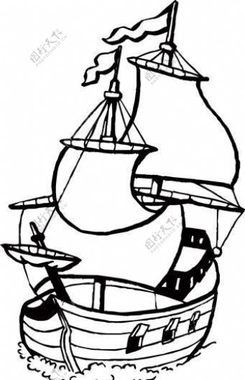 帆船剪影矢量素材ai格式16