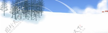 冬日雪景背景素材42