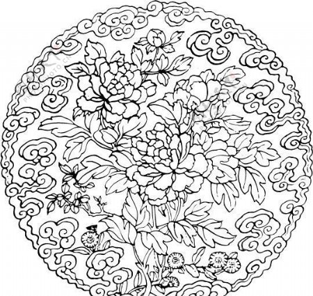 元明时代矢量版画古典图案矢量中华五千年AI源文件0023