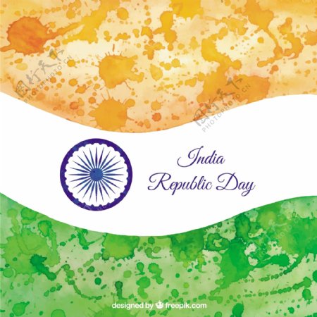 印度共和日的手绘旗帜