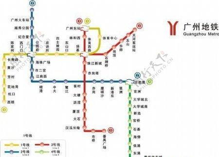 广州地铁指示路线矢量素材