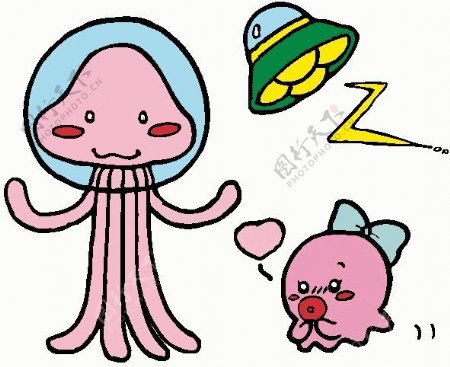 位图卡通动物章鱼免费素材