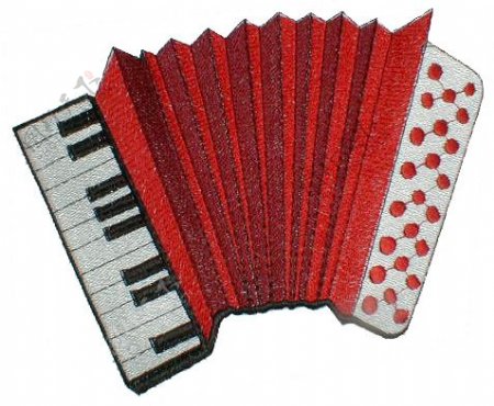 绣花色彩音乐手风琴红色免费素材