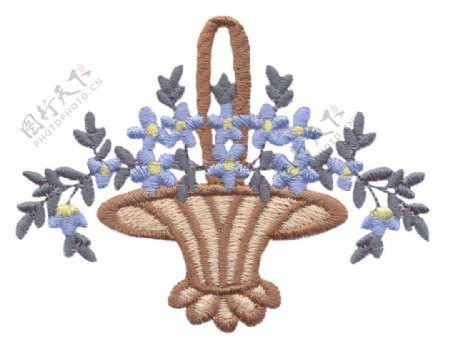 绣花植物花色彩花蓝免费素材