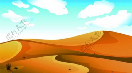 卡通沙漠风景漫画图片