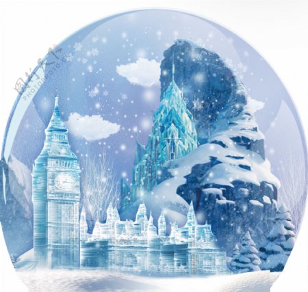 冰雪世界城堡水晶球