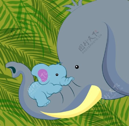 可爱大象插画