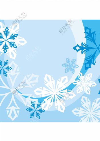 蓝色雪花背景图片