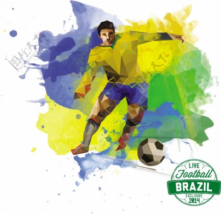 动感巴西世界杯背景矢量素材图片