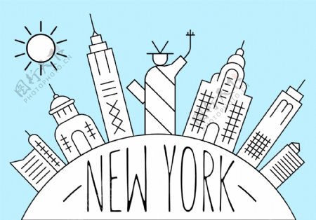 纽约自由插画