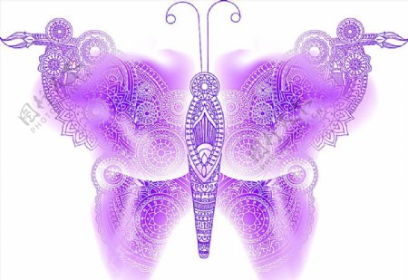 紫色梦幻拼接蝴蝶