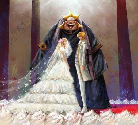 海贼王山治和布林结婚画面