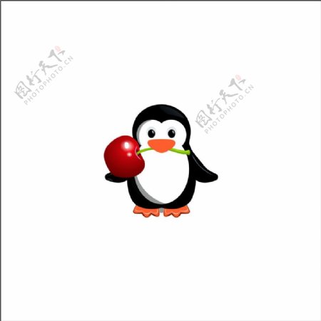 企鹅标志商标LOGO设计苹果车厘子