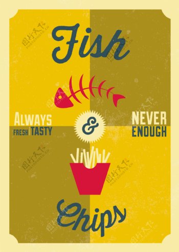 炸鱼薯条海报设计