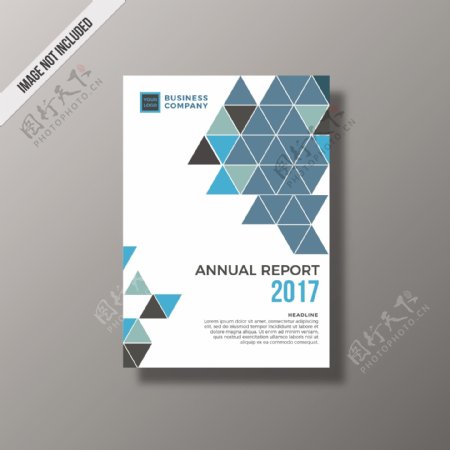 蓝色和白色年度报告设计