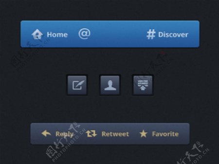 推特风格的UI样式素材