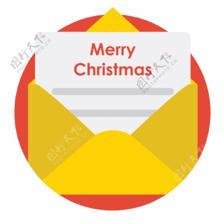 网页UI圣诞节邮箱icon图标
