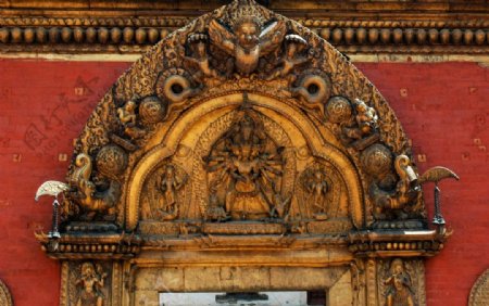 尼泊尔宗教建筑雕像