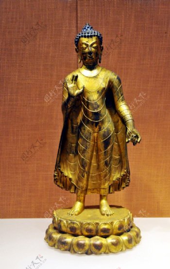 铜镀金释迦摩尼佛像