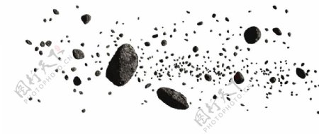 黑色爆炸石粒png元素素材
