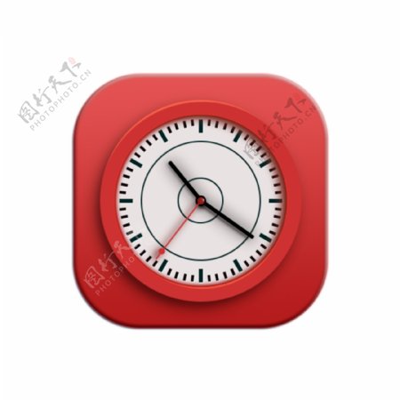 红色写实钟表icon