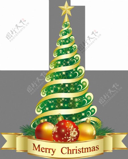 手绘漂亮的圣诞树免抠png透明素材