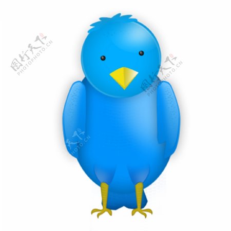漂亮的蓝色小鸟icon图标设计