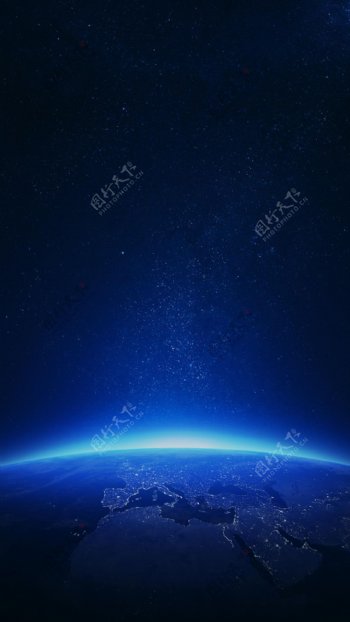 蓝色地球亮光H5背景素材