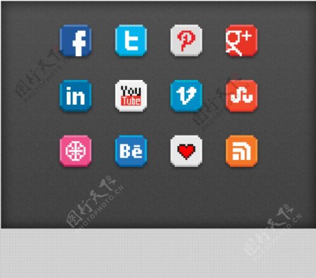 网页社交多媒体icon图标