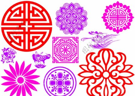 中国传统风味花纹笔刷