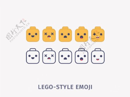 乐高样式Emoji表情sketch素材